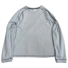 Xersion Mens Pale Blue Gray Reflective Waffle Grid Thermal Athletic Shirt