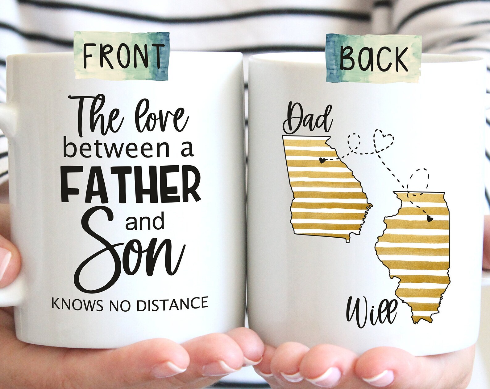 Father and Son Long Distance Mug Gift for Dad Fathers Day Present