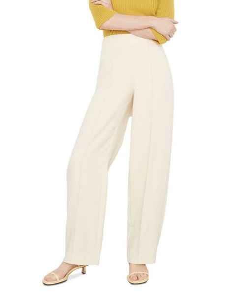 NWT $325 VINCE MIDRISE POLYESTER SCULPTED WIDE LEG TROUSERS OFF-WHITE SIZE  14