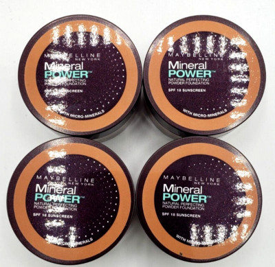 LOT OF 4 MAYBELLINE LOOSE MINERAL POWER FOUNDATION -TAN DARK 1 (.14oz