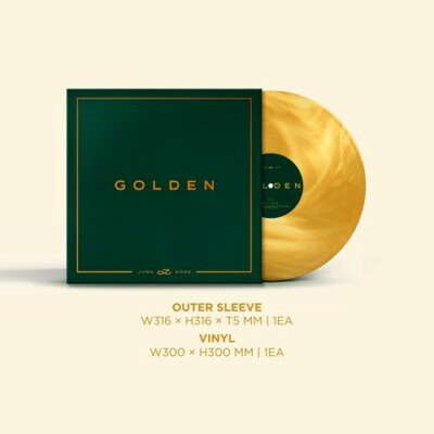BTS JUNGKOOK GOLDEN Album LP Ver. Vinyl+Photobook+Postcard+Card+