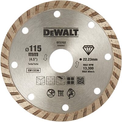 DeWalt  DT3702-QZ 4-1/2''  Dry/Wet Cutting Turbo Rim Diamond Blade