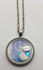 Disney Frozen Elsa Silver Tone Shaker Pendant Necklace Fast Ship