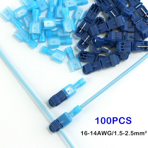 300Pcs 22-10 AWG T-Taps Quick Splice Wire Connectors Insulated Spade Terminals - Picture 16 of 17