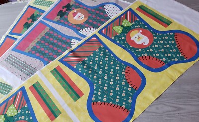 Weihnachtsstrumpf Panel Weihnachtsstrumpf Panel DIY Panel Baumwolle Weihnachtsdeko