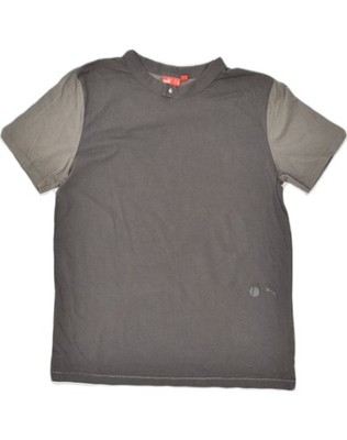 PUMA Mens T-Shirt Top Medium Grey Colourblock Cotton AC03