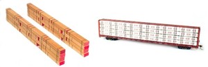 HO JAEGER --- LUMBER LOAD FOR WALTHERS 72' CENTER-BEAM FLAT CAR #3 --- ASSEMBLED
