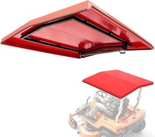 Universal Metal Tractor Canopy 44x44" Red - 3-Angle Adj. ROPS Bolt-On Roof