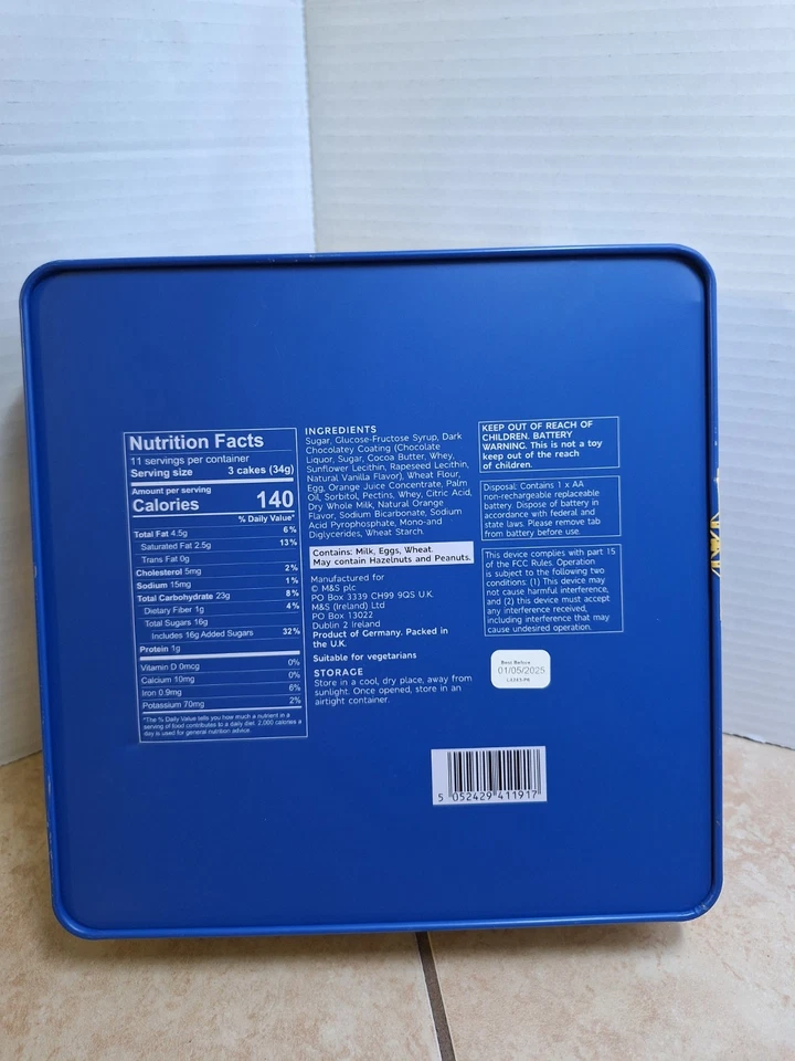 Reloj de Trabajo Marks And Spencer M&S Big Ben Naranja Joffa Cake Vacío 9x9 Foto 4 de 4