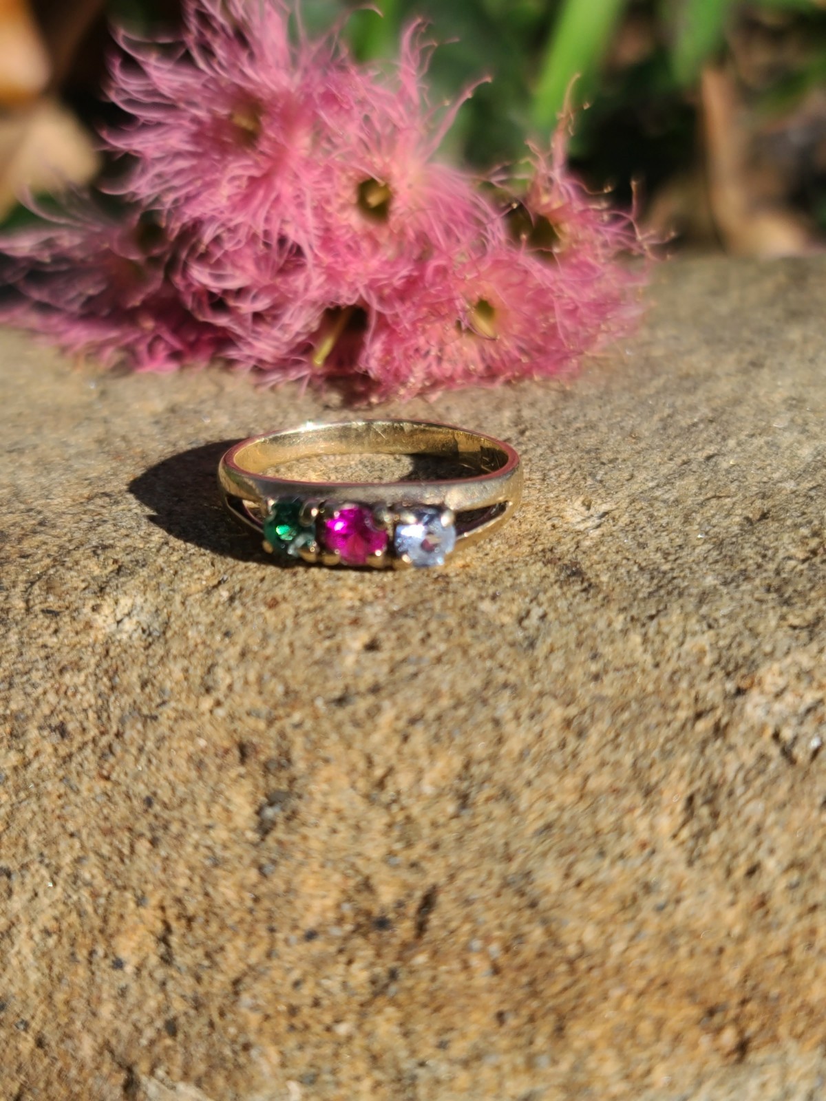 Vtg 10k Solid Yellow Gold Ruby Topaz Tourmaline R… - image 6