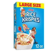Kellogg's Rice Krispies Cold Breakfast Cereal, 8 Vitamins and Minerals, - 12Oz