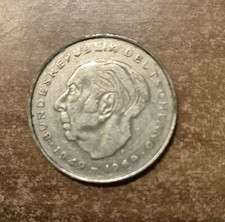 2 DM M&uuml;nze "Theodor Heuss" 1949-1969  -  1973 F
