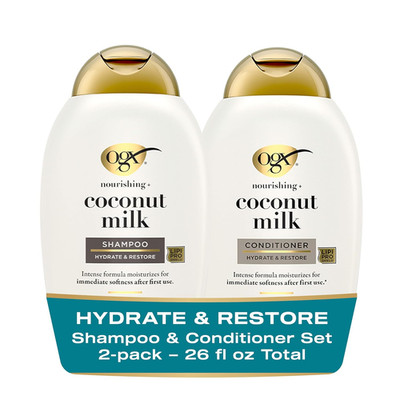 OGX Nourishing + Coconut Milk Sulfate Free Shampoo and Conditioner Set