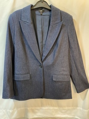 Express Editor Denim Jacket Blazer Size M Medium Dark Wash Women's