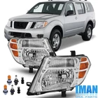 1 Pair Chrome Housing Headlights Headlamps With Bulbs For Pathfinder 2008-2012