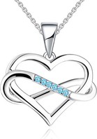 Damen Kette Unendliches Herz Silber 925 Mit Zirkonia AnhäNger Schmuck FüR Frauen
