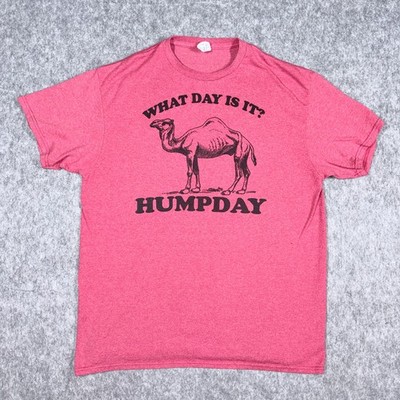 Humpday Camel T-Shirt Men Large Red Heather Graphic Humor Delta Pro Weight