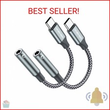 OneKer USB Type C to 3.5mm Headphone Jack Adapter, 2-Pack USB C to Aux Female
