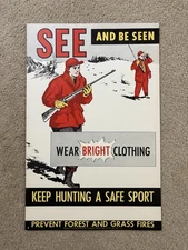 Vintage Original 50’s 60’s Hunting Gun Safety Poster New Old Stock Never Used
