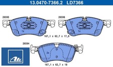 Ate 13.0470-7366.2 Bremsbelagsatz für Scheibenbremse Bremsbelagsatz 