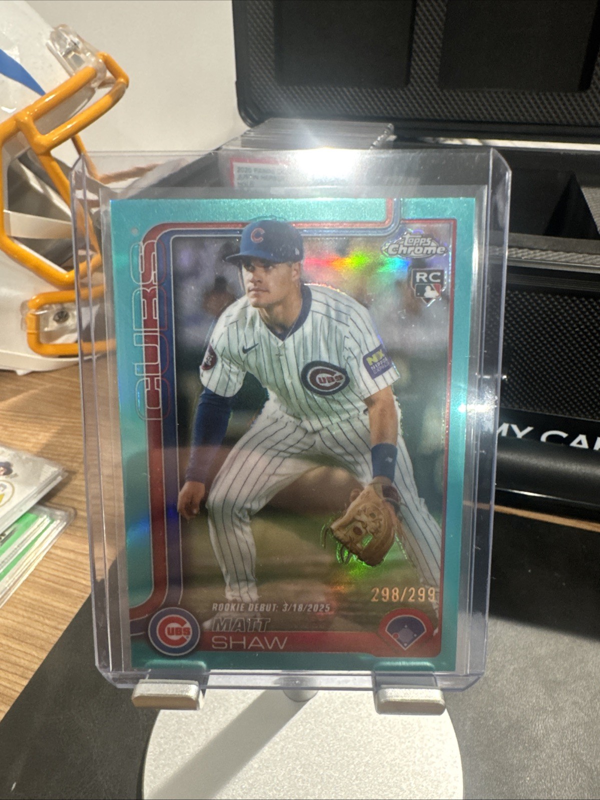 2025 Topps Chrome - Matt Shaw #219 Teal Refractor /299 (RC)