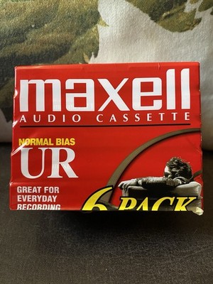 Maxell UR 120 Audio Cassette Tape 5 Pack Sealed Vintage Normal Bias New Sealed