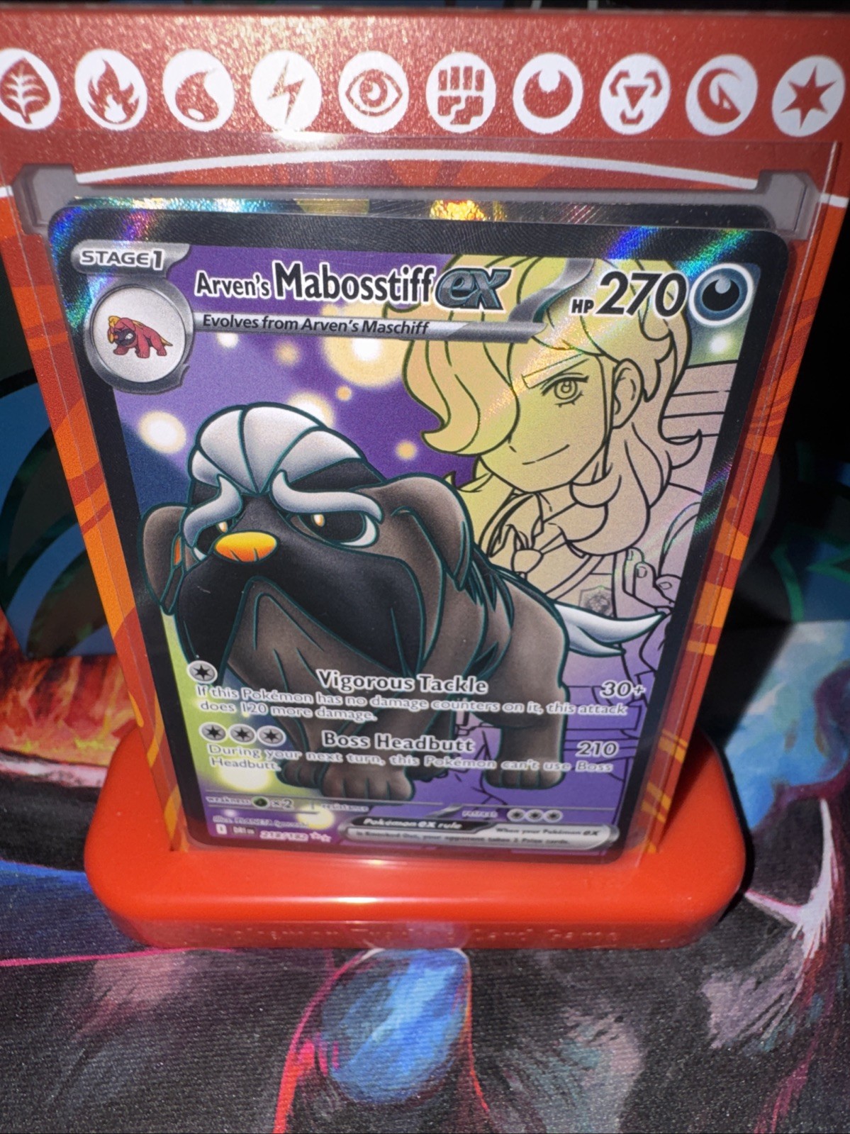 Pokémon TCG Arven's Mabosstiff EX 218/182 Sv10: Destined Rivals Ultra Rare