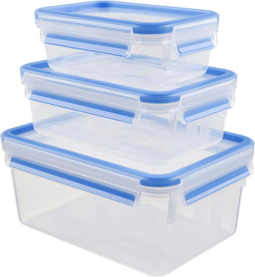 EMSA Clip & Close Frischhaltedosen-Set, Rechteckig, 0,55 L U. 1,00 L U. 2,20 L,