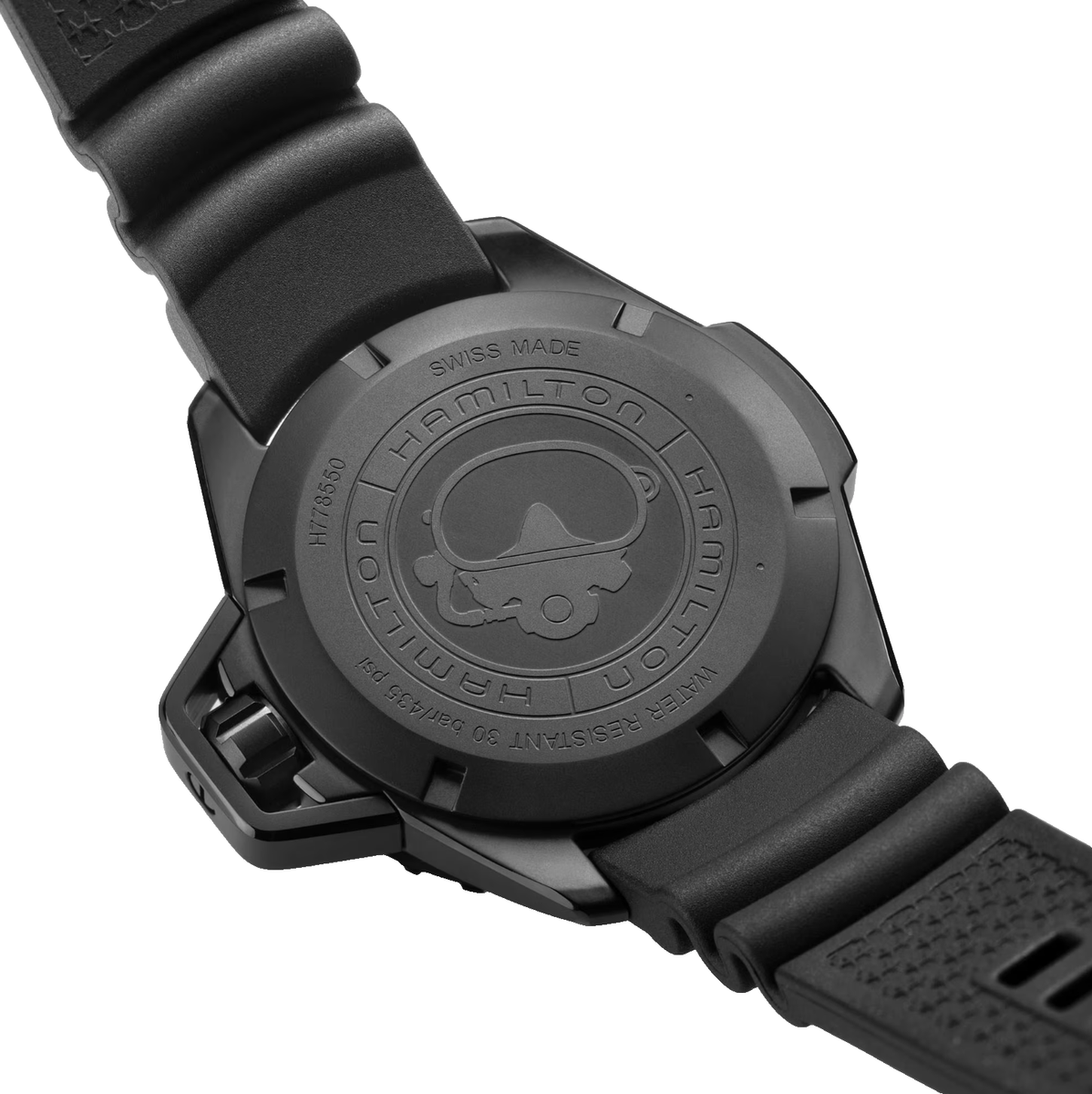 Hamilton H77855330 Khaki Navy Frogman 46mm Steel PVD Black Dial