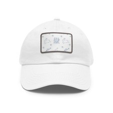 Blue Floral Patch hat | Dad Hat with Leather Patch