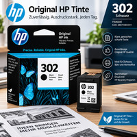 HP 302 Schwarz Original Tintenpatrone (F6U66AE)