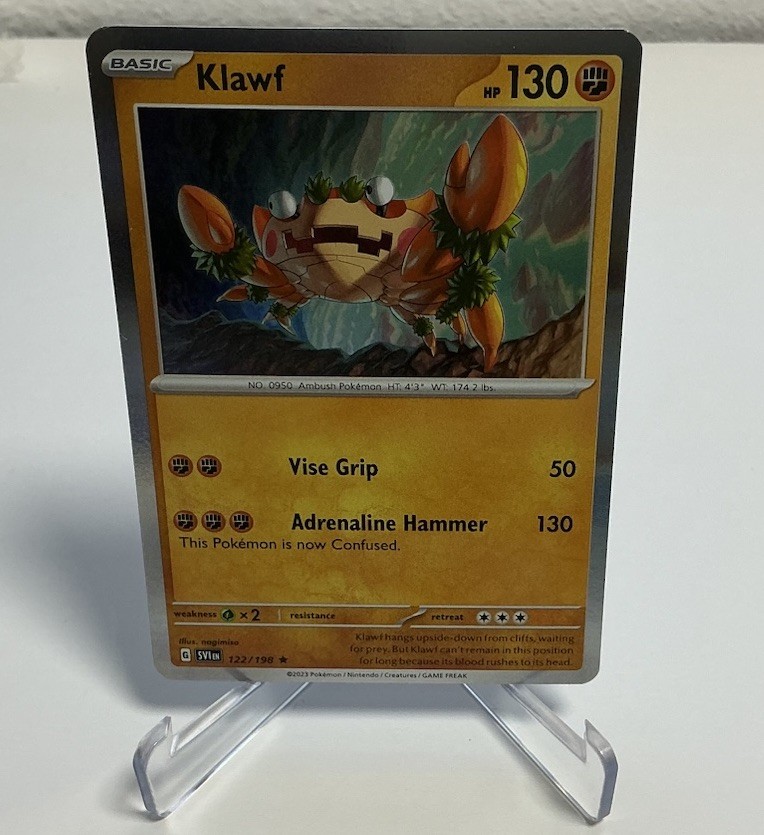 Klawf - 122/198 Scarlet & Violet Base Set Holo Rare Pokemon TCG - NM/MINT