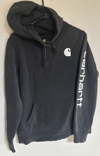 Carhartt Graphic Pullover Hoodie BLACK Youth Size L 12-14 Relaxed Fit