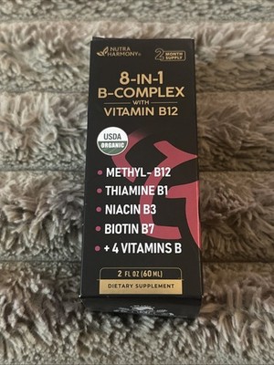 Nutra Harmony Organic 8 In 1 Vitamin B Complex Liquid Drops - Exp 2027