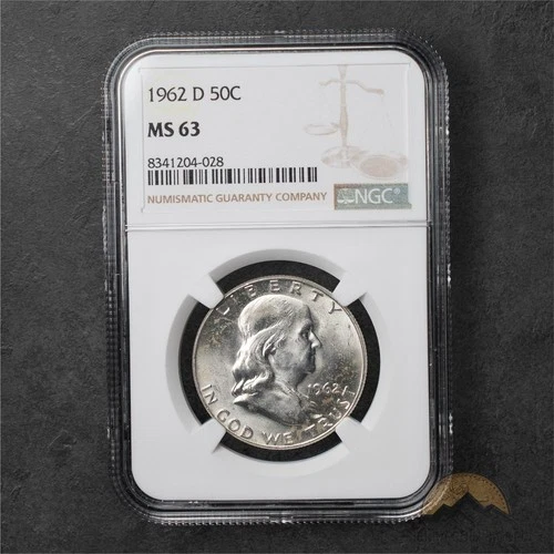 1962-D Franklin Silver Half Dollar 50c - NGC MS63 - Denver