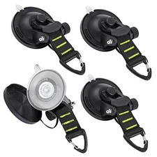  Suction Cups Hooks Heavy Duty Outdoor Black-4 Pieces Fluorescent Green Line