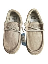 NWT HEY DUDE Wally Stretch Youth Tan Brown Slip On Casual Sneaker Shoes 1 Y1