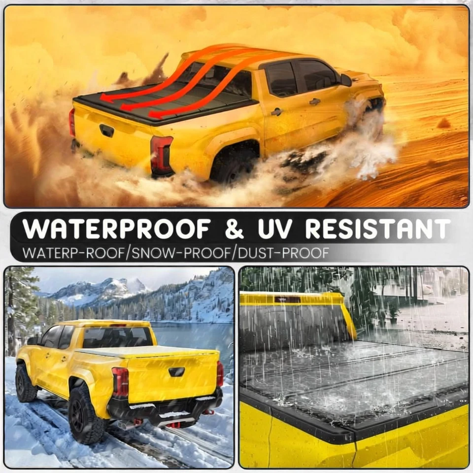 6.5ft Hard Tri-Fold Tonneau Cover For 2004-14 Ford F-150 2006-14 Lincoln Mark LT Foto 4 de 4