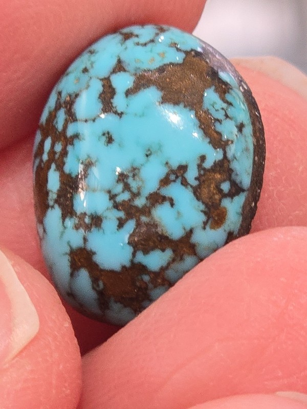 Rare Old Stock Mountain Nevada Mine High Grade Turquoise Gem Cabochon 9.6 Carats