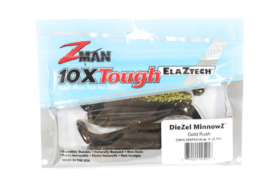Zman Soft Lure Diezel MinnowZ 4 Inch 5/Pack Gold Rush (5216)