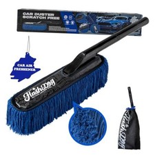 Car Duster Exterior - 25" Wood Handle Wax Cotton Hair Scratch Free Walnut