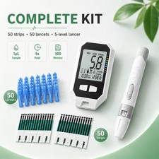 Home Blood Glucose Monitor Kit, 50 Test Strips, 50 Lancets 1 Blood Sugar Monitor