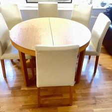 Habitat oak extending dining table with 6 chairs