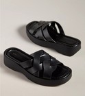 Pilcro Anthropologie Size 38 US 8-8.5 Woven Leather Slide Sandals Black — photo 1