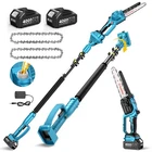 Taskstar 2-in-1 Electric Pole Saw 8-inch Electric Chain Saw Brushless 15FT Reach