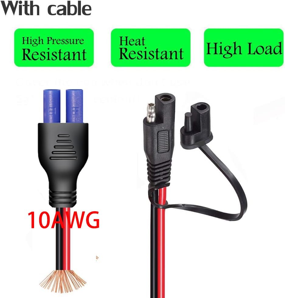 10AWG SAE to EC5 Connector Extension Cable,with 15A TO EC5, Red 