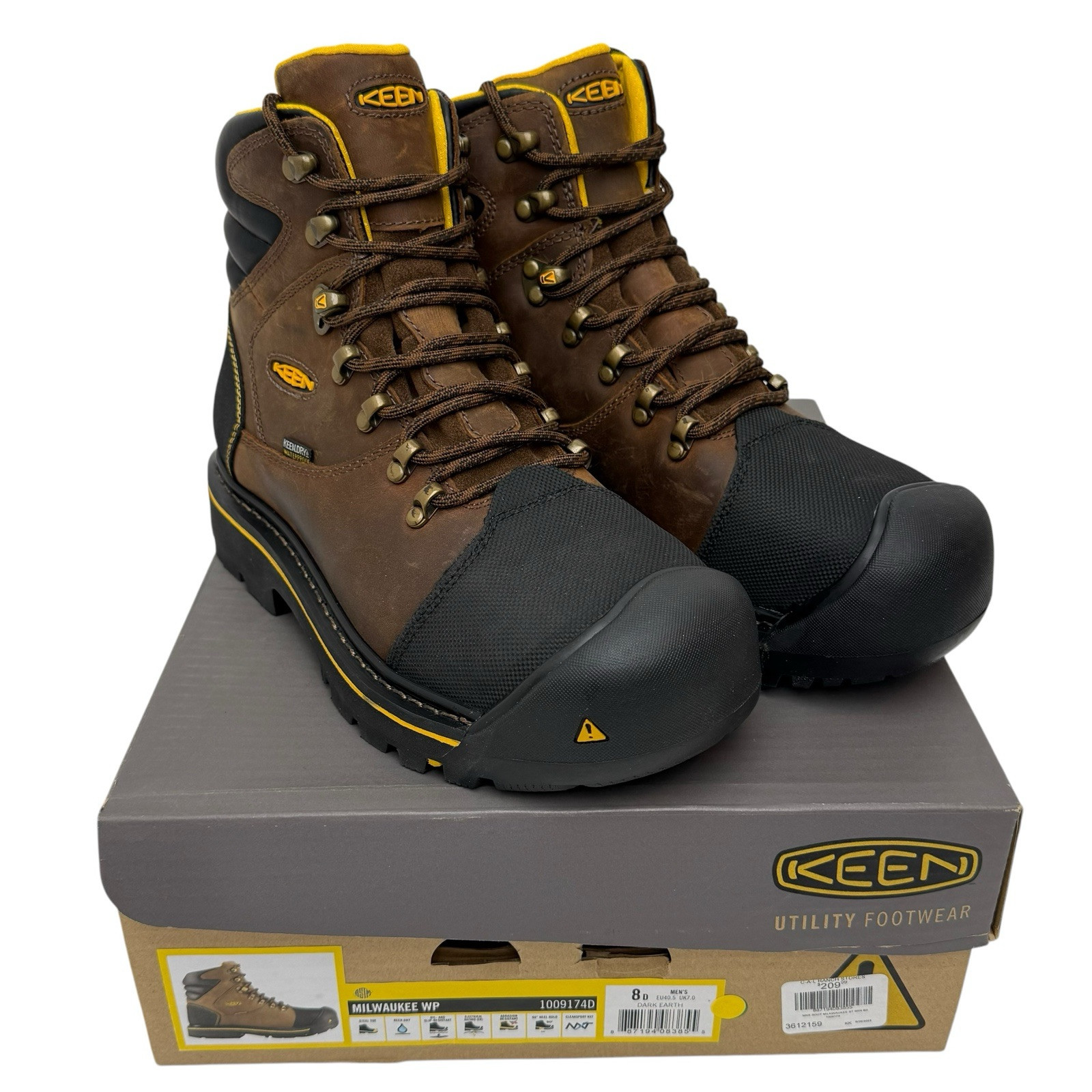 Stivali uomo KEEN Milwaukee WP punta acciaio impermeabili 8EE 1009174D nuovi con scatola