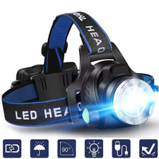 Waterproof Headlamp Rechargeable LED Headlight Head Torch USB Line Lamp in UK