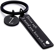 drive safe keychain for him her - key chains for men i need you here Black Z