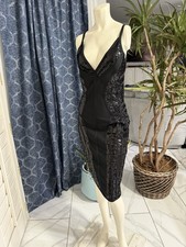 Black sparkly dress, women's medium (size 7-9) with spandex and zipper back